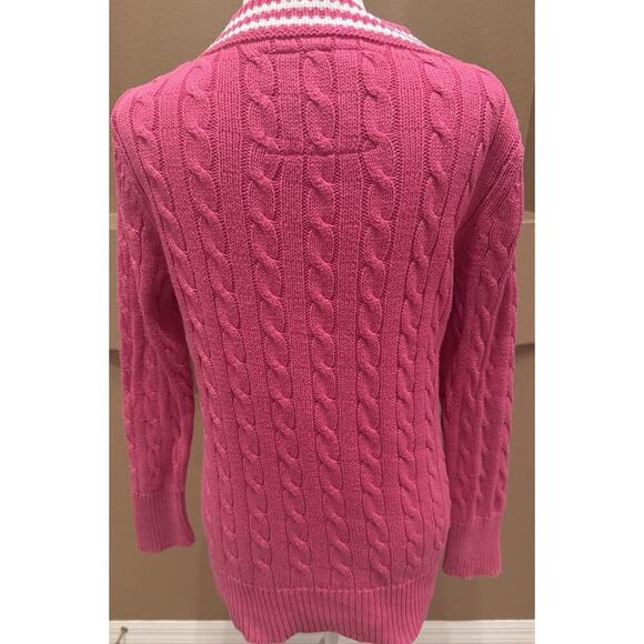 VS Y2K Varsity Sweater Bright Pink Preppy Barbiecore Academia Nerdy Size L - Picture 6 of 11